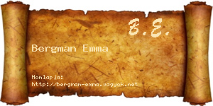 Bergman Emma névjegykártya